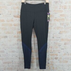 NWT Tangerine Color Block Leggings Heather Black/Blue Women's Small